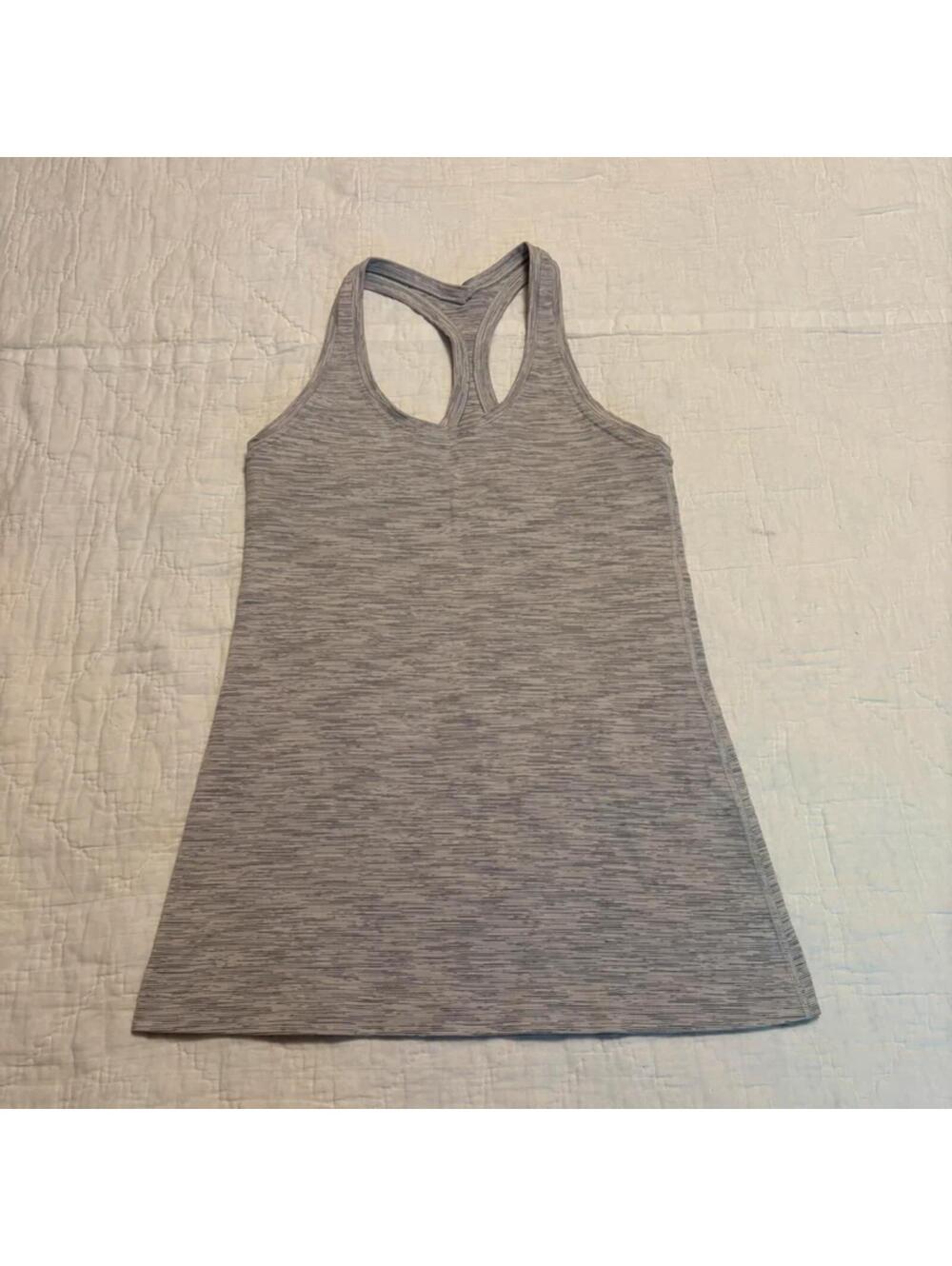 Lululemon No Limits Heathered Gray Racerback Athletic Tank Top Size 6